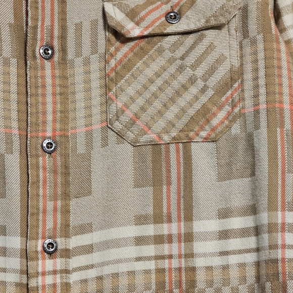 Howler Brothers Harker’s Flannel - Kempton Plaid Taupe - Men’s Medium - Picture 3 of 11